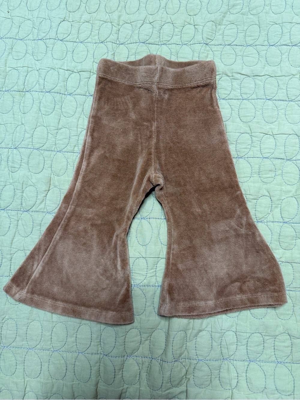 Organic baby Flare Velvet Bell-Bottom Pants in Brown